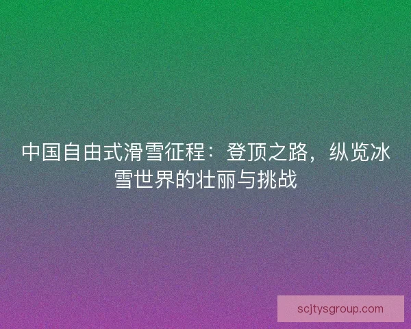 中国自由式滑雪征程：登顶之路，纵览冰雪世界的壮丽与挑战