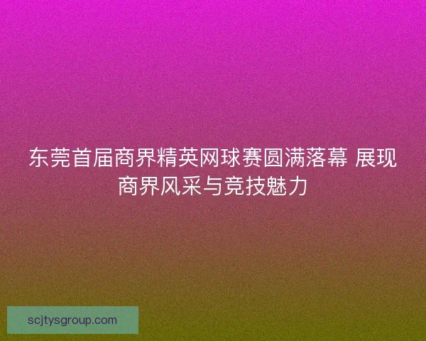 东莞首届商界精英网球赛圆满落幕 展现商界风采与竞技魅力